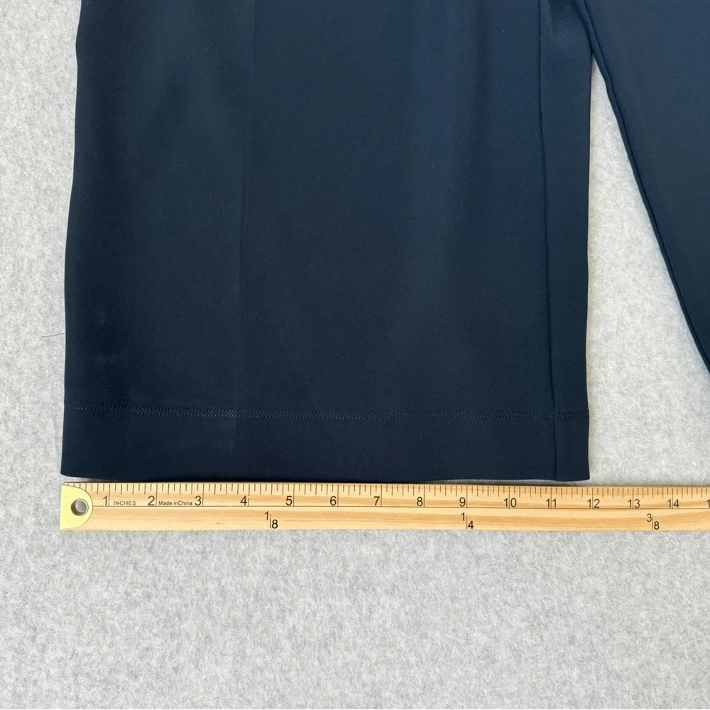 Lululemon Noir Wide Leg Cropped Pants Size 10 Navy Blue Tie Waist Culottes - Picture 16 of 16
